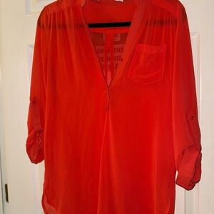 Women's Coral Sheer Blouse